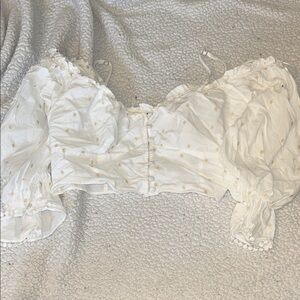 Zara White Floral Women's Top size L